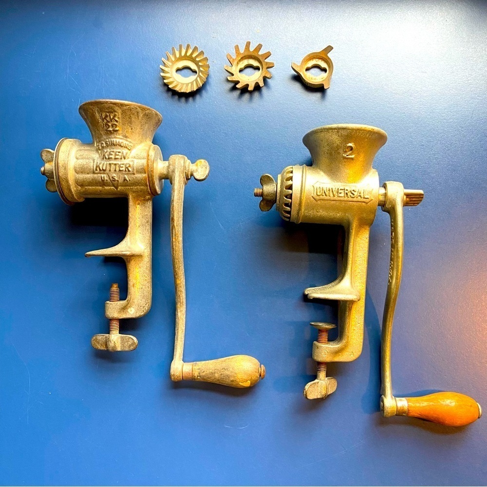 Vintage Meat Grinders with attachments - Keen Kutter & Universal